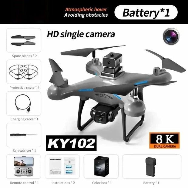 For Xiaomi KY102 Drone 8K Professional HD Dual Camera Aerial Photography Obstacle Avoidance Optical Four-Axis RC Aerocraft Toy