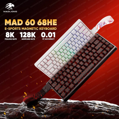 MADLIONS Mad 60he Mad60HE Mad 68HE Mechanical Keyboard Magnetic Switch Wired Hot Swap 8K Polling Rate Customized Gaming keyboard