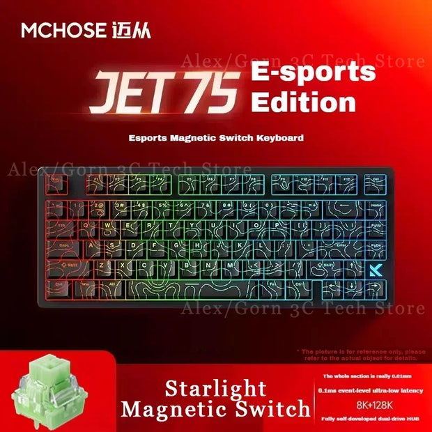 Mchose Jet75 Mechanical Keyboard Hot Swap Low Delay Magnetic Switch Wired 8k Polling Rate RGB Light Customize Gaming Accessories