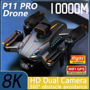 P11 Pro Max Drone 8K 5G GPS Dual-Camera Obstacle Avoidanc Brushless Professional HD Aerial Photography  Quadrotor Children Gifts