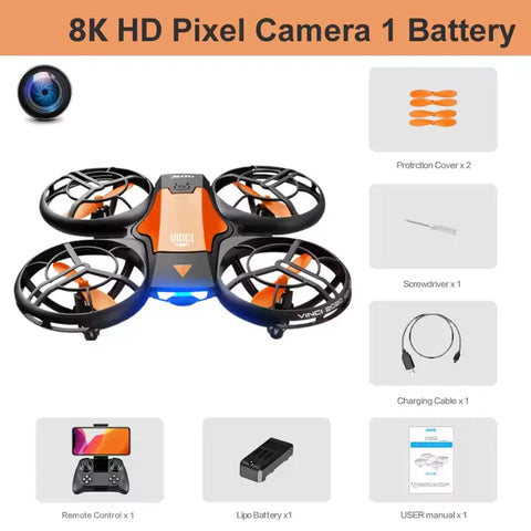 V8 Mini Drone for Kids and Beginners RC Nano Quadcopter Indoor Small Helicopter Plane with Auto Hovering 3D Flips Gift Kids Toys