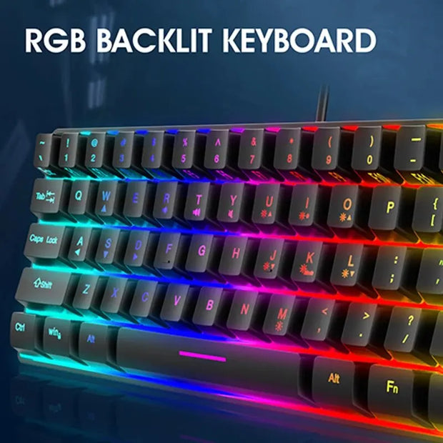 61 Key Match Color RGB Light High Appearance Level Girl Mechanical Feel TPC Line Small Game Wired Keyboard