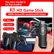 Retro Gaming Console K8 Video Game Stick 40+ Simulators with Dual 2.4G Wireless Controllers 64G 40000+ Games for Kids Gift