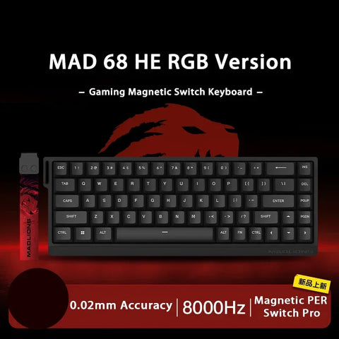 MADLIONS MAD 60/68 HE Mechanical Keyboard Magnetic Switch Rapid Trigger 8K RGB Gaming Keyboard Valorant Gamer PC Accessories