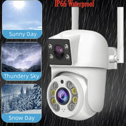 Tuya 8MP WIFI IP Camera PTZ Dual Lens Dual Screen Manual Detection Full Color Night Vision Outdoor Security Surveillance Camera