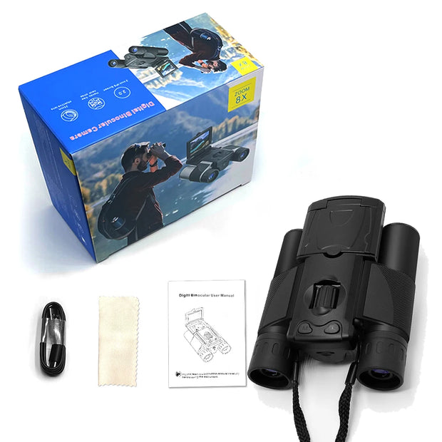 DT10 2.5K HD Binoculars Telescope Camera 8X Zoom 10X Optical 48MP Portable Digital Outdoor Bird-watching Mirror for Camping