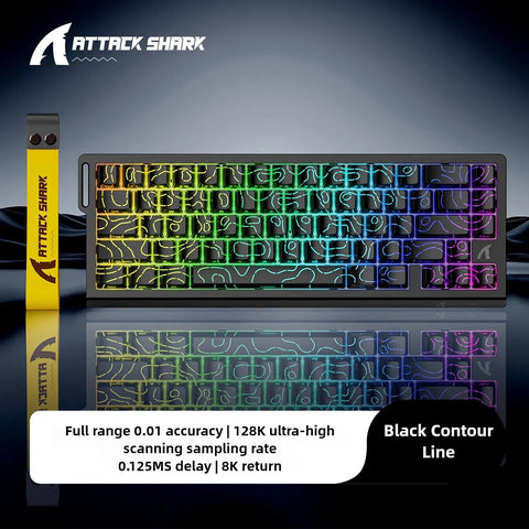 ATTACK SHARK X68HE Magnetic Mechanical Keyboard RGB 8K Low Delay E-Sports Gaming Keyboard 0.01mm RT Accuracy 128K Scan Rate