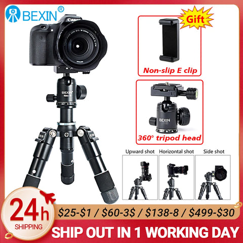 BEXIN More Stable Desktop Mini Tripod Portable Mobile Phone Selfie Live Stand Camera Photography DSLR Desktop Ball Head Tripod