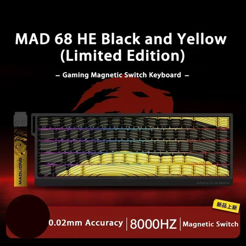 MADLIONS MAD 60/68 HE Mechanical Keyboard Magnetic Switch Rapid Trigger 8K RGB Gaming Keyboard Valorant Gamer PC Accessories