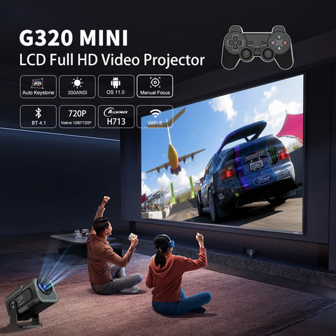 Velec Android 11 Game Projector HY320 Mini Retro Video Game Consoles 20000+ Games 720P Home CinemaPortable 4K Projector