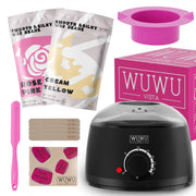 Waxing Kit WUWUVISTA Hair Removal Wax Kit Wax Melt Warmer Waxing Beads Face/Brazilian/Full Body/Bikini/Sensitiive skin(11 items)