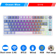 M75 RK ROYAL KLUDGE 2.4G Wireless/Bluetooth/USB-C Mechanical Keyboard 81Keys RGB Hot-Swappable Gasket Gamer Keyboard with Screen