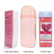 Unisex Roller Wax Roll on Depilatory Wax Cream Hair Removal Wax Heater Equipment Tool Heater Waxing Hot Cartridge Waxing Kit