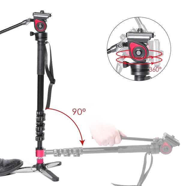 Miliboo MQA Aluminum Alloy Photography Monopod tripod 4kg Load Capacity 145cm Max. Height for DSLR Cameras Smartphone