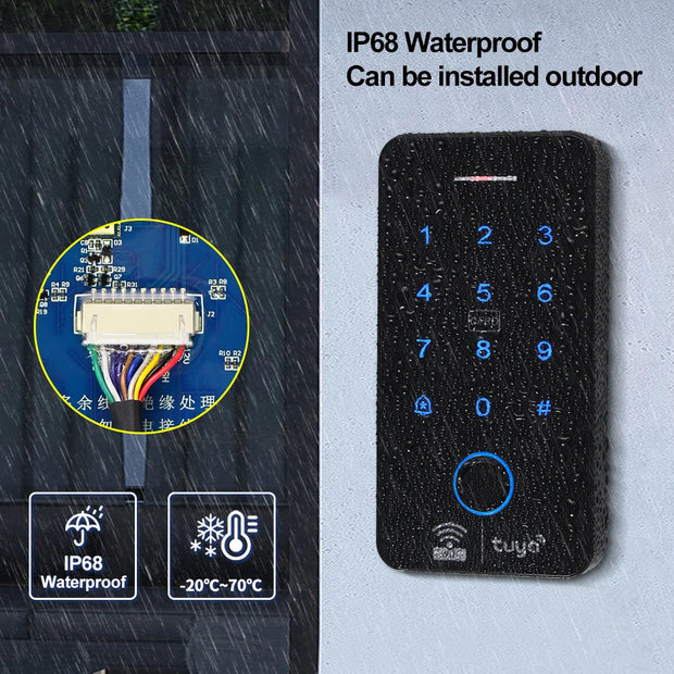 Wifi Bluetooth Tuya APP Outdoor Access Control System Kits Waterproof RFID Fingerprint Keypad Door Electric Magnetic Strike Lock