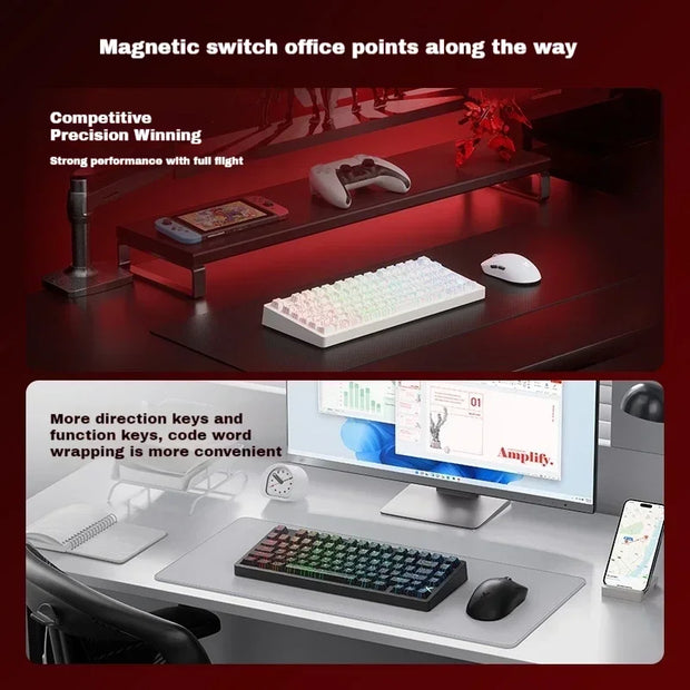 Mchose New Jet75 Magnetic Switch Mechanical Keyboard Wired Esports RGB 8k Polling Rate Gaming Customized Keyboard Pc Accessories