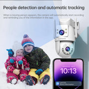 Lenovo HD PTZ Camera Outdoor 6MP Dual Lens Dual Screen 5G Wifi Auto Tracking CCCTV Camera Security Protection Video Surveillance