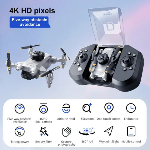 4DRC V30 Mini Drone 4K HD Dual Camera WIFI FPV Drones Profesional Five-sided Obstacle Avoidance Drone RC Helicopter Toy Gift