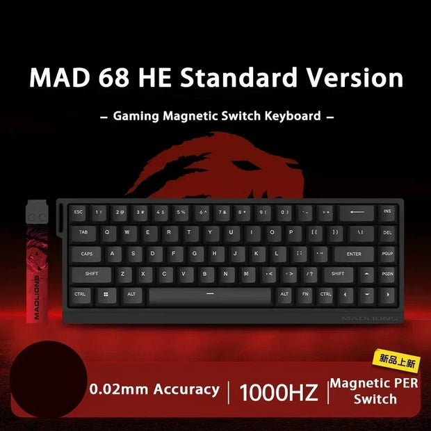 MADLIONS MAD 60/68HE Mechanical Keyboard Magnetic Switch Rapid Trigger 8K RGB Gaming Keyboard Valorant Gamer Accessories Gifts