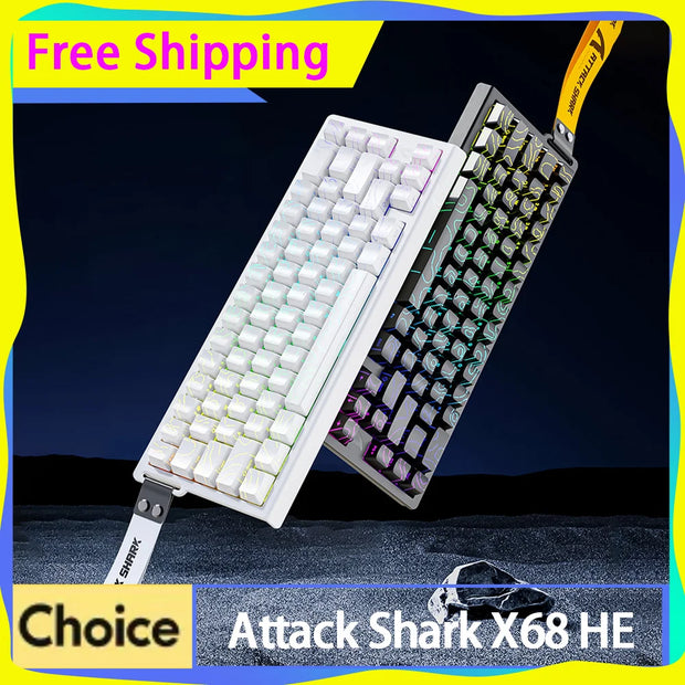 Attack Shark X68 HE Magnetic Switch Keyboard Mechanical keyboards 8K 0.01mm RT Accuracy 128K Scan Rate Customs Gaming Keyboards