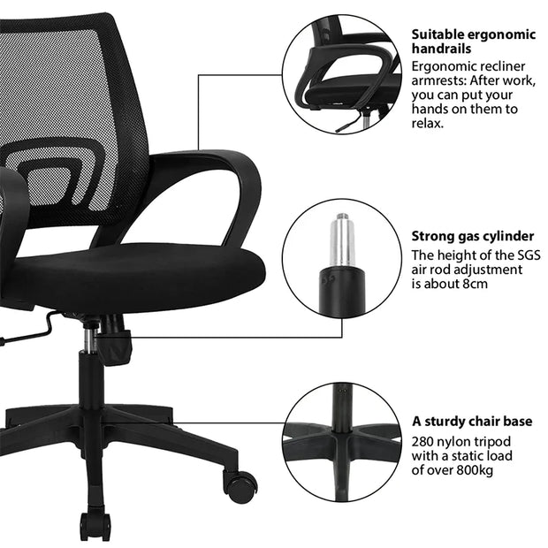 Office Chair Staff Chair Lift Swivel Gaming Chair with Armrests Ergonomic Backrest Office Furniture Lumbar Support