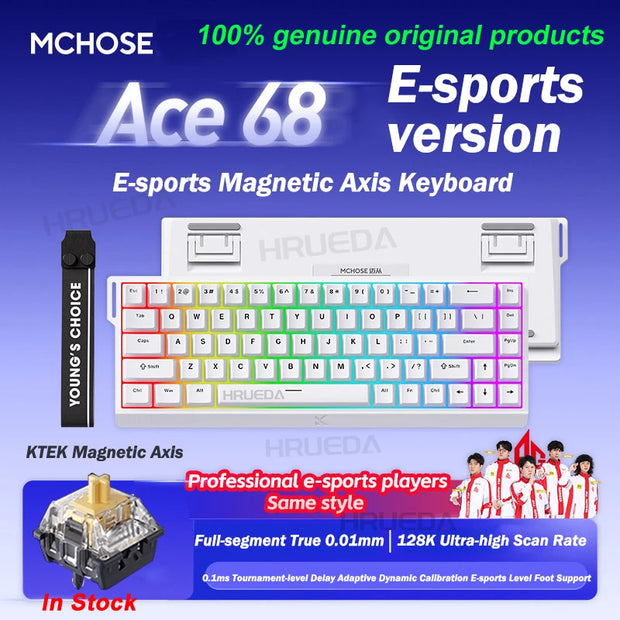 MCHOSE Ace 60 Pro 68 Magnetic Axis Mechanical Keyboard Original 0.01ms Latency RT 0.01mm 128K Gaming Keyboard Customized Esports