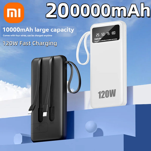 Xiaomi 120W Fast Charging Power Bank Portable 200000mAh Charger Digital Display External Battery Pack for iphone Android Samsung