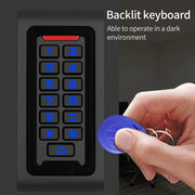 Standalone Metal Keypad Backlit WG RFID 125khz Reader for Access Control System Proximity Card 2000 User Door Lock Outdoor Entry