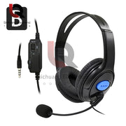 Headphones 3.5mm Wired Gaming Headset Earphones Music For PS4 Play Station 4 Game PC Chat computer With Microphone 120° Rotation