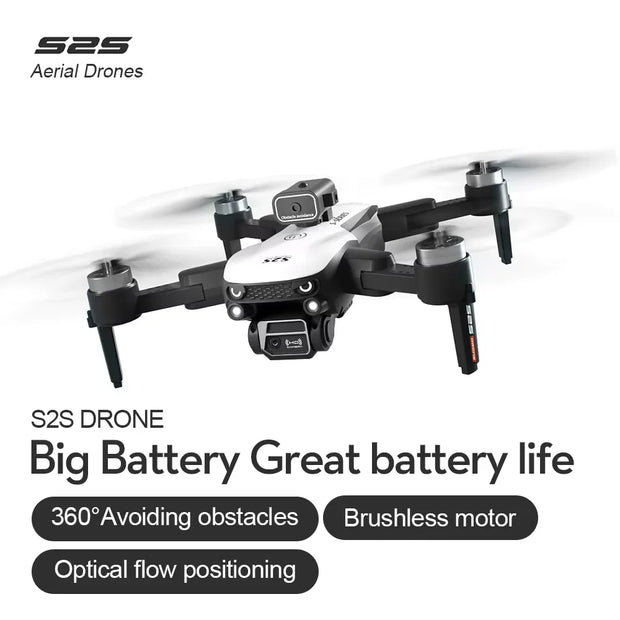 S2S Drone 8K Professional Aerial Photography HD Dual Camera Brushless Motor Obstacle Avoidance Foldable Quadcopter Childrens Toy