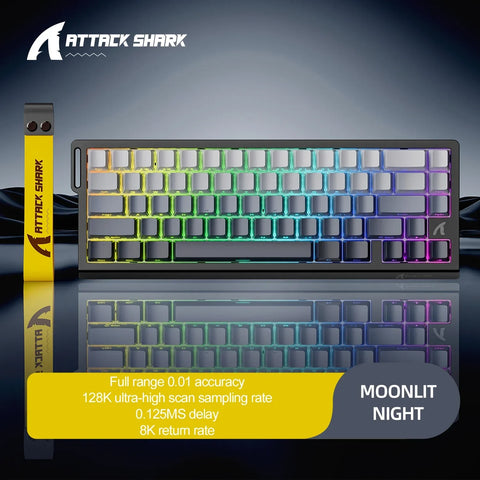 ATTACK SHARK X68HE Gaming Magnetic Keyboard Mechanical Wired 0.01mm Rapid Trigg 8K Hz SOCD/Rs 0.125ms 128K Sampling Rate