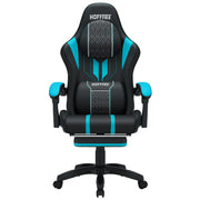 Gaming Chair Bluetooth Speaker Office Chair Ergonomic LED Lights Massage Adjustable Height Armrests Headrest Lumbar Support