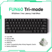 Akko MonsGeek FUN60 Mechanical Keyboard Magnetic Switch 60% Gaming Keyboards Rapid Trigger 0.01mm 8K ARGB HE/TMR Custom Keyboard