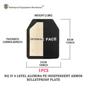 High Quality ISO Certified 10x12 Inch 22mm Ceramic Plus PE Composite Bulletproof Plate Protection Independent Protection Armor