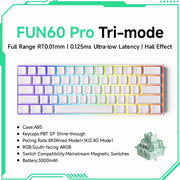 Akko MonsGeek FUN60 Mechanical Keyboard Magnetic Switch 60% Gaming Keyboards Rapid Trigger 0.01mm 8K ARGB HE/TMR Custom Keyboard