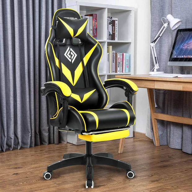 Ergonomic Gaming Chair with Massage and Footrest Massage Lumbar Support High Back ,E-Sports Gamer Chair