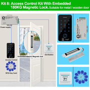 Wifi Bluetooth Tuya APP Outdoor Access Control System Kits Waterproof RFID Fingerprint Keypad Door Electric Magnetic Strike Lock