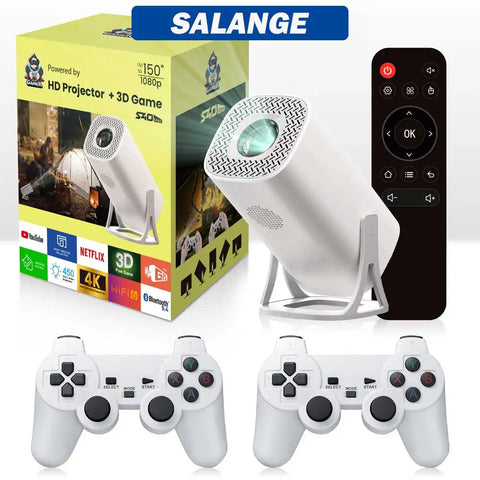 Salange Mini Projector S40 Max Game Emulator Free Style Home Theater 1080P Video Supported 720P Outdoor Beamer Android 11.0 OS