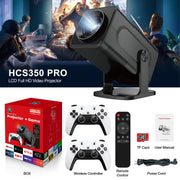 HCS350 Pro Game Consoles Projector WIFI Portable Intelligent Beamer Quad core ARM Cortex-A53 Support GB PS1 PSP NES SFC Games