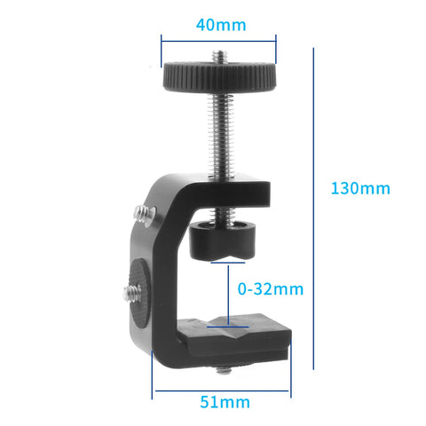 Desk Mount Stand DSLR Camera C Clamp Light Stand Universal Aluminum Desktop C Type Action Camera Phone Clamp