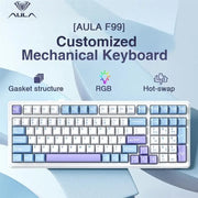 Aula F99 Gaming Mechanical Keyboard Three Mode 2.4g Wireless Bluetooth Wired Hot Swap PBT Gasket RGB For PC Laptop Gamer 99 Keys