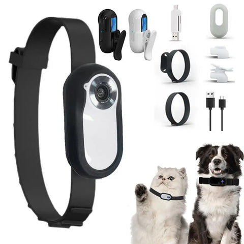 No WiFi Required Cat and Dog Collar Camera with Video Recording Indoor/Outdoor Collar Camera Wireless Body Movement, Mini F1K9