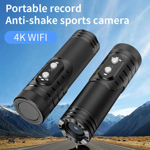 4K Shotgun Camera Outdoor Hunting Camera Anti Shake Sport DV WiFi Motorcycle Bike Helmet Camera Action Cam with Gun Mount Clip