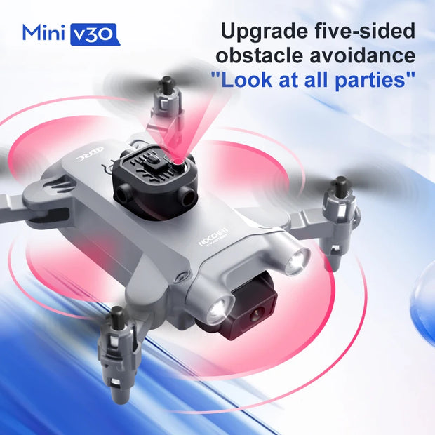 4DRC V30 Mini Drone 4K HD Dual Camera WIFI FPV Drones Profesional Five-sided Obstacle Avoidance Drone RC Helicopter Toy Gift