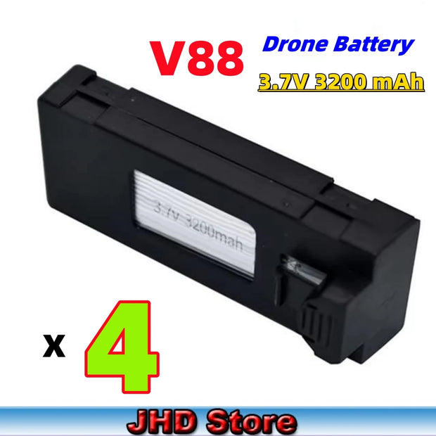 JHD V88 3.7V 3200mAh LiPo Battery Drone Backup V88 Battery For V88/P15 Mini Drone Battery RC Parts