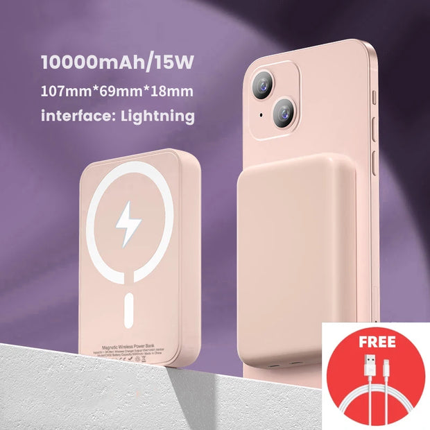 Magnetic Power Bank For Apple External Auxiliary Battery Portable Wireless Charger for iPhone MagSafe Power Bank Backup Battery