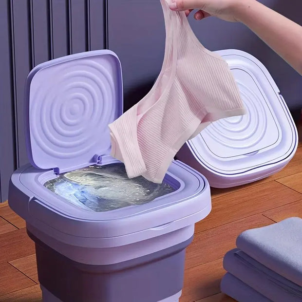 8L Small Folding Washing Machine Student Dormitory Underwear Socks Mini Cleaning Machine Portable Laundry Bucket Washing Machine