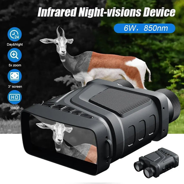 5X Zoom Digital Infrared Night Vision Binocular Telescope for Hunting Camping Professional 1080P 300M Night Vision Device