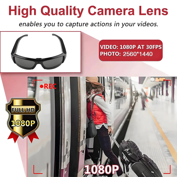 1080P HD Mini Camera Cycling Sports Camera DVR Video Recorder Outdoor Recorder Cycling Glasses