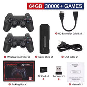 New X2 Plus Game Stick GD10 Pro 4K HD Retro Video Game Console Wireless Controller  128G 40000 Game TV 50 Emulator For PS1/N64